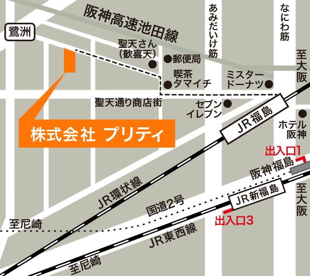 株式会社プリティへの地図